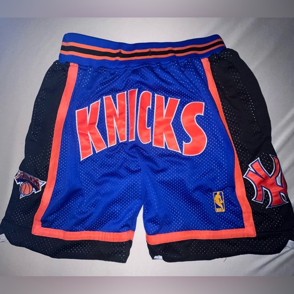 Just Don Other - Men’s New York Knicks Blue Throwback Just Don Retro NBA Basketball Shorts Large